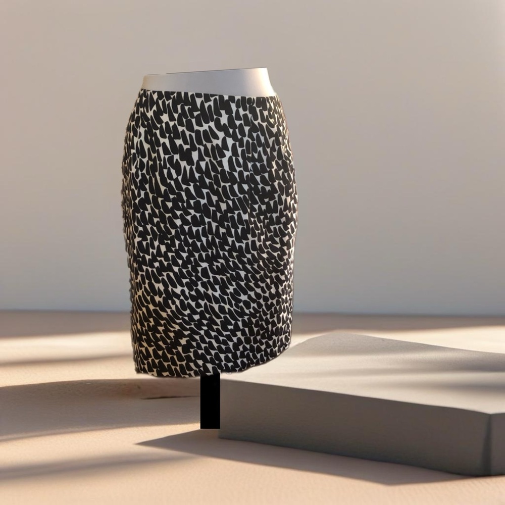 Ann Taylor cotton/silk patterned Black& White patterns- full slip - pockets Sz 6